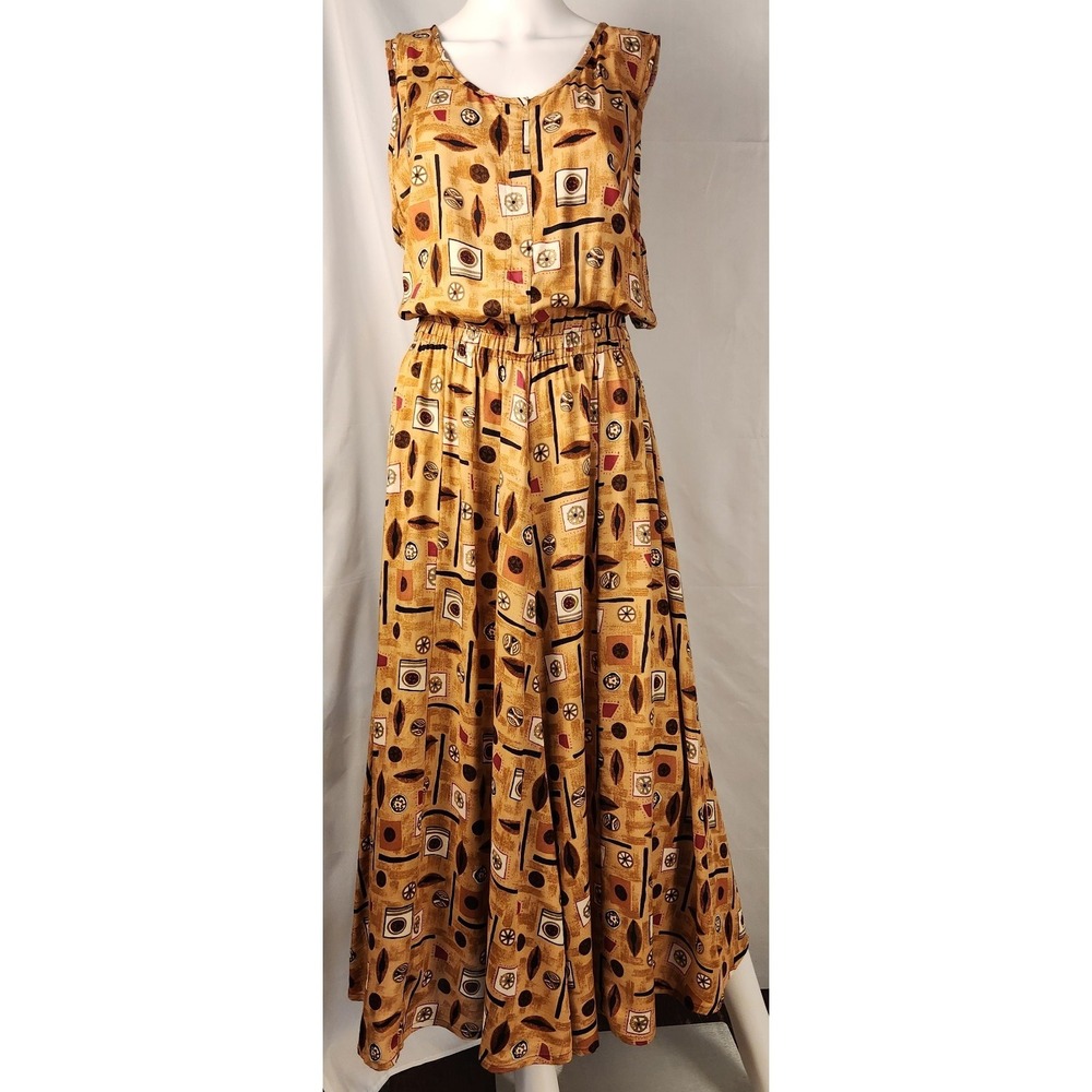 Handmade 80s‑Style Blouson Midi Dress – Indie Cottagecore – L